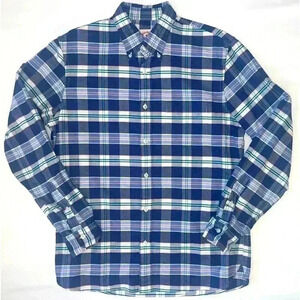 Brooks Brothers Red Fleece Navy and Pink button down plaid shirt size medium